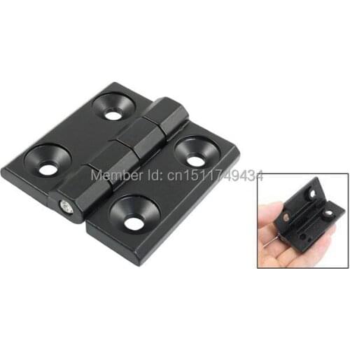 60mm x 60mm Countersunk Hole Aluminum Cabinet Ball Bearing Hinge Black 2PCS