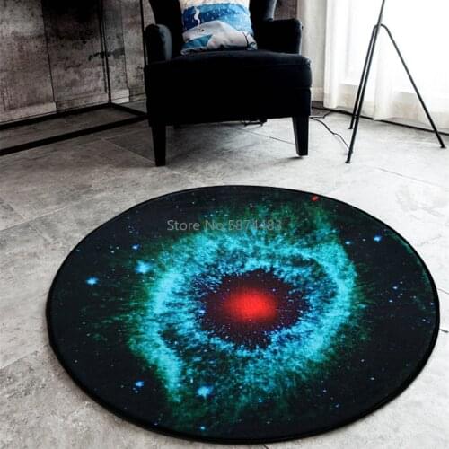 3D Galaxy Star Space Carpet Flannel Boy Play Round Chair Mats Home Decor Bedside Area Rugs Non-slip Rug Carpet for Living Room