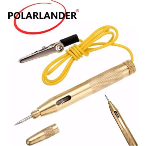 Car Light Lamp Test Pencil 6-24V Car Copper Electric Test Pen Voltage Detector Multi Function For Car Truck Motorcycle