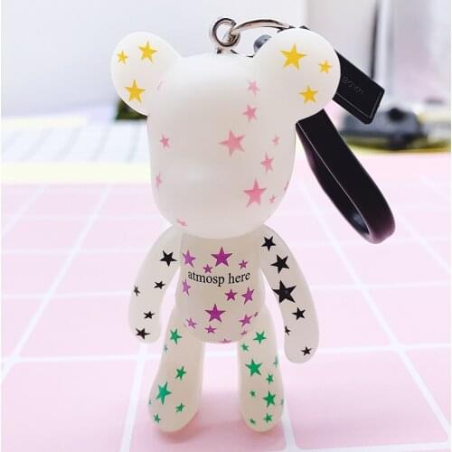 Bomgom Cartoon Popobe Gloomy Bear Teddy Bear Cute Keychain Car Key Holder Bag Charm Resin Key Chain Key Ring Pendant Kids Toy