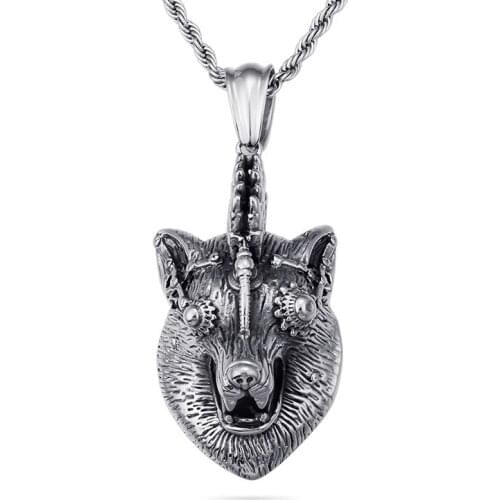 European and American retro domineering mechanical wolf head Stylish personality metal animal accessories