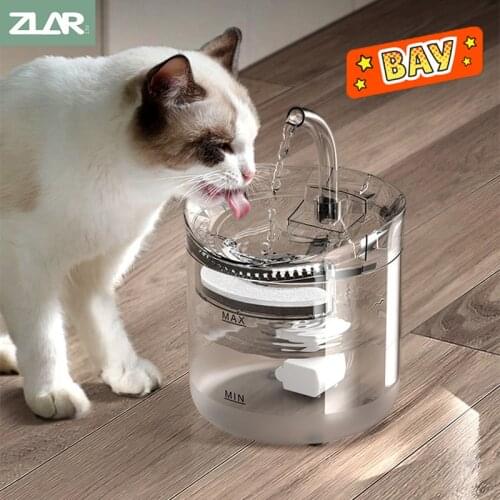 2021 2L Cat Water Fountain Filter Automatic Sensor Drinking Fountain For Cats Feeder Pet Water Dispenser Auto Drinker For Cats