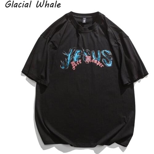 GlacialWhale Mens Oversized T-shirt Men 2021 Summer Hip Hop Streetwear Graphic T-shirts Harajuku 100% Cotton Black Tshirt Male