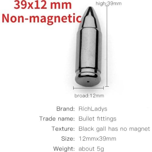 Natural Hematite 12x39mm Bullet Loose Charms Luck Blessing Change Destiny for Jewelry Making DIY Bracelet Necklace Earring