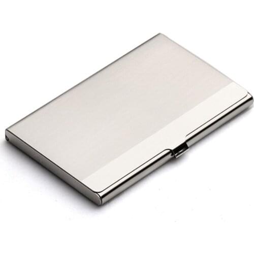 Pocket Stainless Steel & Metal Business Card Holder Case ID Credit Wallet Silver