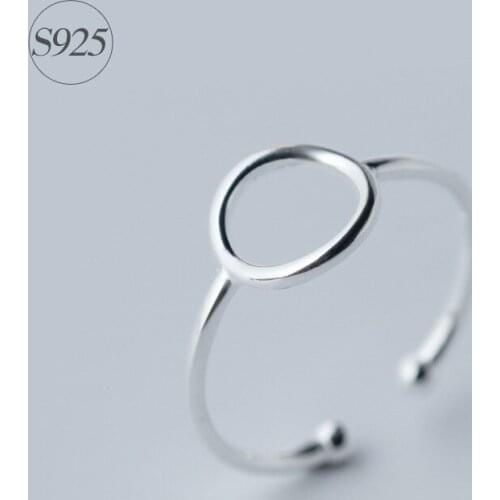 Very small size Retro Genuine 925 Sterling Silver Open Round Geometric Toe Ring Pinky Adjustable jewelry for Women GTLJ845