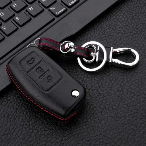 3 Button Leather Car Remote Key Fob Cover Case for Ford Fiesta Focus Mondeo Falcon B-Max C-Max Eco Sport Galaxy Protector