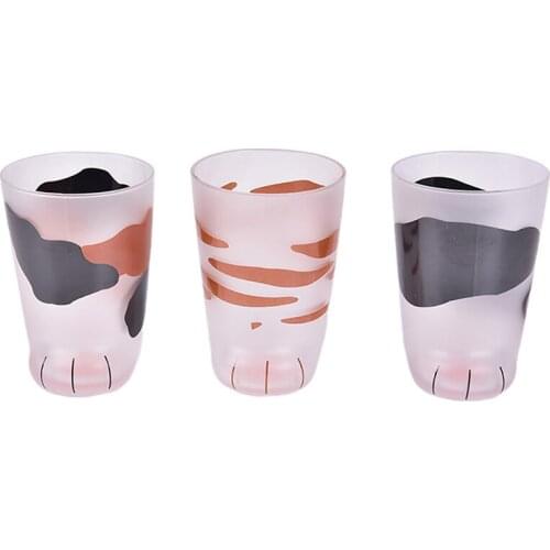 Creative Cartoon Cute Cat Glass Coffee Cup And Saucer Fashion Catlike Breakfast Milk Cups 300ml Tea Cup Office Gift
