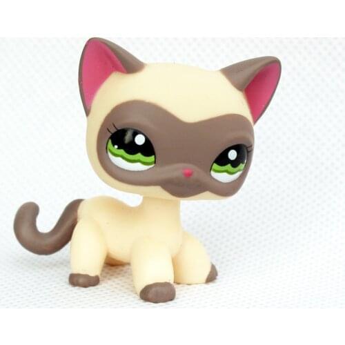 LPS CAT pet shop toys Rare #1116 red ear grey mask standing old original animal short hair cat