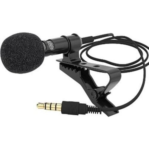 Andoer GW-510C Mini Portable Clip-on Lapel Lavalier Condenser Mic Wired Microphone for DSLR Camera for iPhone iPad Android