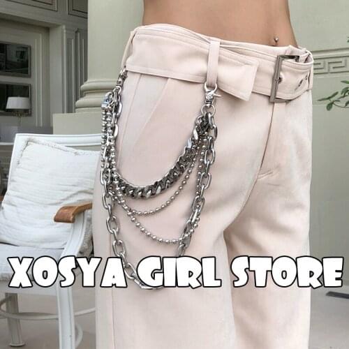 Street Multilayer Key Chain Rock Punk Trousers Hipster Key Chains Pant Jean Keychain HipHop Portachiavi Kpop Accessories DW07