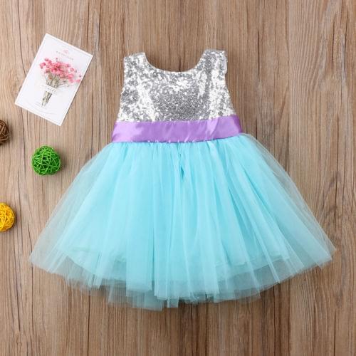 Fancy Flower Girl Dresses Lace Bow Princess Party Bridesmaid Dress Summer Sundress
