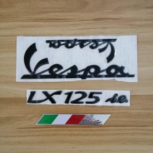 Motorcycle 3D Black Italy Italian Flag Car Emblem Stickers Decal for PIAGGIO Vespa LX 125 LX125 ie