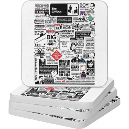 Wise Words From The Office Natural Diatomite Square Round Shape Coaster Water Absorption Cup Bonsai Mat Soap Pad 10x10cm