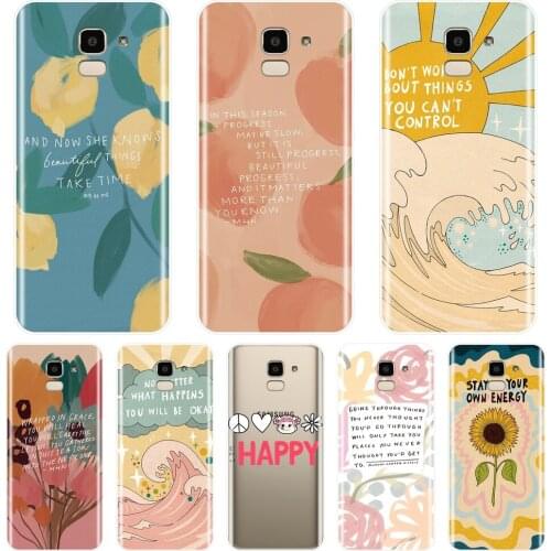 Phone Case Silicone For Samsung Galaxy J3 J5 J7 2015 2016 2017 J2 J5 J7 Prime J4 J6 J8 Plus 2018 Aesthetic Flower Back Cover