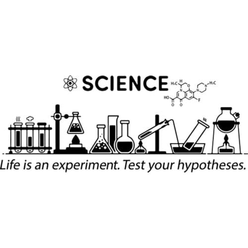 New Chemical Experiment Pattern Carved Wall Stickers, Living Room Study Office Classroom Wall Decoration Beautification Stickers