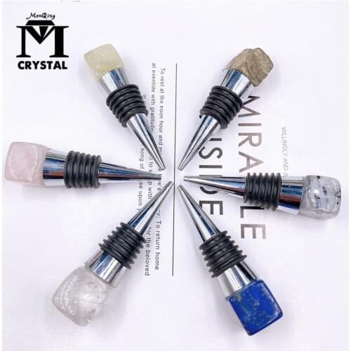 Natural Crystal Stone Wine Stopper Home Wine Collection Red Wine Bottle Stopper Crystal Vacuum Seale Wine Stoppers Reusable