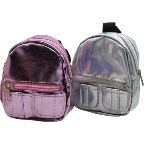 Pink/Silver Handmade 18 Inch American Doll Backpack Doll Bag Accessories Girls Gifts