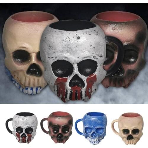 2021 New Skull Mug Beer Stein Tankard Coffee Mug Tea Water Cup Gothic Home Decoration Knight Helmet Halloween Bar Drinkware Gift