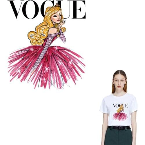 The new Iron On Patches For Girl Clothes Thermal Sticker Women Fashion Decorative Patch Diy T-shirt Applique Washable Transfer S