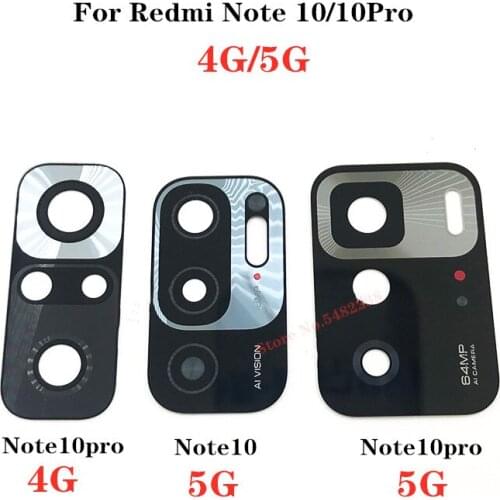 Original Back Camera Glass Lens Cover Case For Xiaomi Redmi Note 10 Pro Note10pro 4G 5G Camera Outside Glass Lens with Stickers