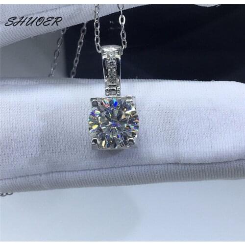 Classic 2 ct Pass Diamond Tester D Color Moissanite Cow Head Pendant Necklace 925 Stelring Silver Brilliant Cut Stone Necklaces
