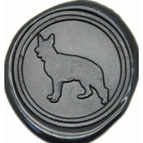 German Shepherd Wax Seal Stamp, Brass Head with Wooden Handle, Wedding Invitation Wax Seal Sealing