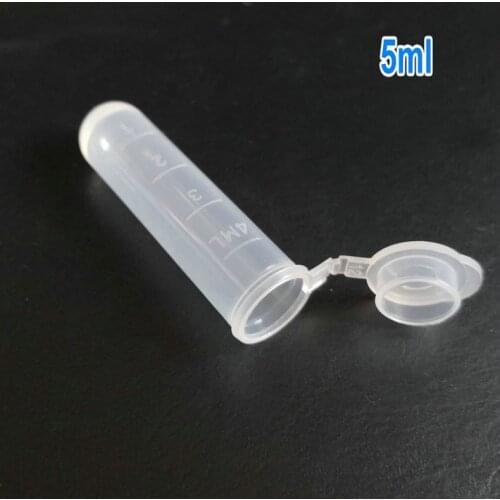 300pcs/lot 5ml plastic round-bottom Laboratory Sample container Test Tubing Vial PP centrifuge tube with joint cap