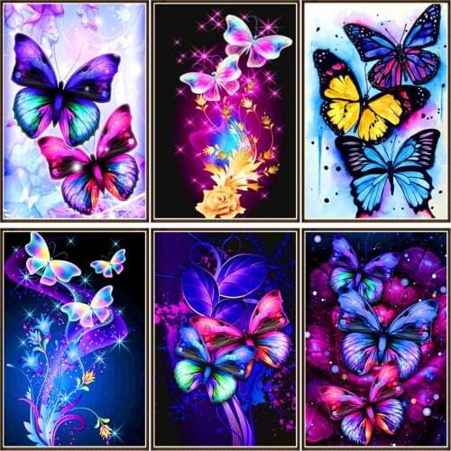 Full 5D Diy Diamond Painting Flower Butterfly Diamond Embroidery Cross Stitch Kit Diamond Mosaic Embroidery Painting Round