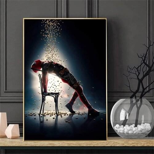 Dancing Deadpool Poster Canvas Painting Classic Marvel Movie Superhero Pictures Wall Art Cuadros Decor Living Room Posters