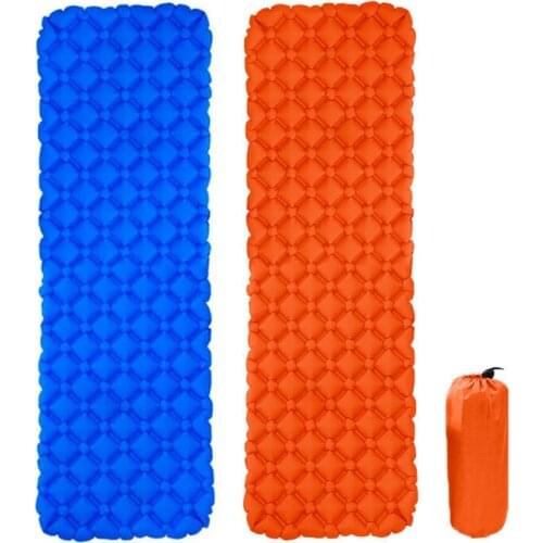 Outdoor Portable Inflatable Mattress Camping Mat Nylon TPU Sleeping Pad Lightweight Moisture-proof Air cushion