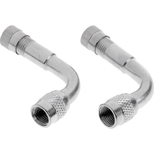 4pcs/lot Chrome Plated Tire Valve Extension 90 Degree For Cars Light Trucks