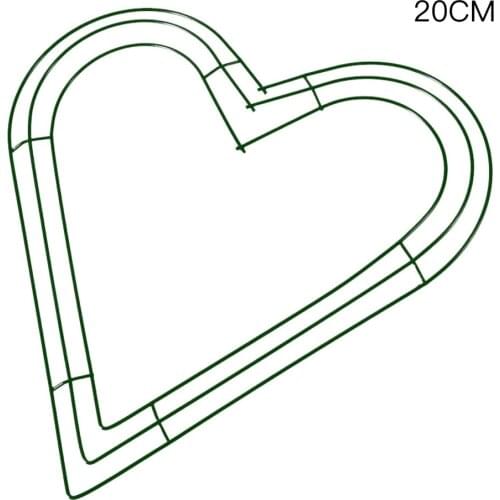 Heart-Shaped Wire Wreath Ring DIY Home Decoration 2 PCS Flower Arrangement For Christmas New Year Garland