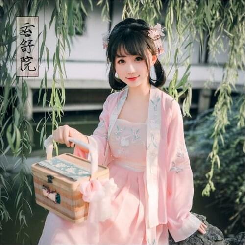 Oriental Elegant Hanfu Dress Long Sleeve Folk Dancer Princess Outfit Women Traditional Chinese Cosplay Costumes Performance Wear