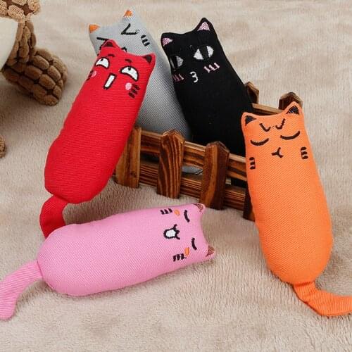 Rustle Sound Catnip Toy Cats Products for Pets Cute Cat Toys for Kitten Teeth Grinding Cat Plush Thumb Pillow Pet Accessories