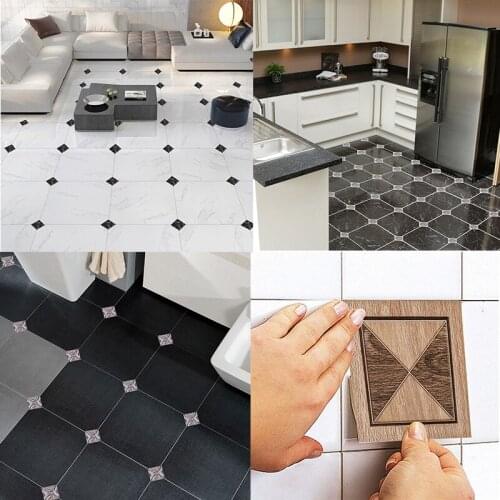 10pcs/set 10cm Floor Tiles Diagonal Wall Stickers Desk Wardrobe Decoration Art Mural Bathroom Waist Line PVC Wall Decals