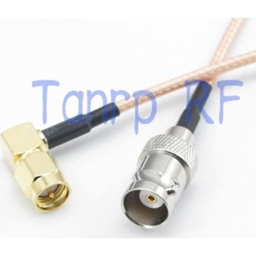 2PCS 20CM Pigtail coaxial jumper cable RG316 extension cable 8inch BNC female jack to SMA male right angle RF adapter connector