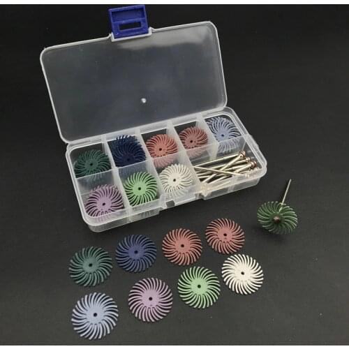 40pcs Dental Composite Spiral Finishing Polishing Disc Wheel +10pcs Dental Lab Polishing Shank Mandrel 2.35mm