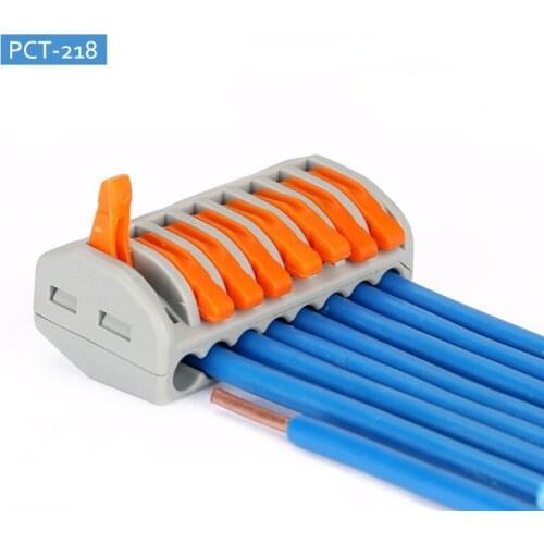 50pcs 8pin 222-418 PCT-218 type Universal Compact Wire Connector Conductor Terminal Block 0.08-2.5million square