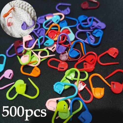 500Pcs Colorful Knitting Markers Crochet Clips Stitch Counter Needle Clips For Knitting DIY Craft Plastic Safety Pins Sewing Too