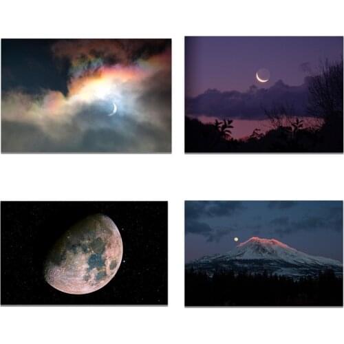 Abstract Moon Dark Night Mountain No Framed Poster Canvas Print Painting Wall Art Living Room Home Decoration