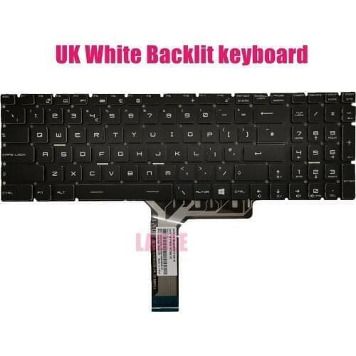 UK White Backlit keyboard for MSI PL60 7RD(MS-16JA)/PX60 6QD(MS-16H8)