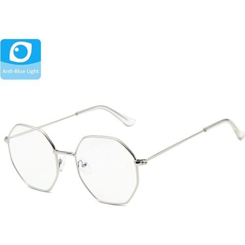 Anti Blue Light Glasses Men Eyewear Women Retro Eye Glasses Metal Frame Female Clear Lens Spectacles Eyepiece Unisex Shades Male