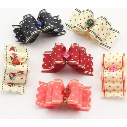 Armi store 50 Pcs Handmade Variety Of Colors Ribbon Dog Bow Dogs Grooming Bows 6022049 Pet Accessory Supplies