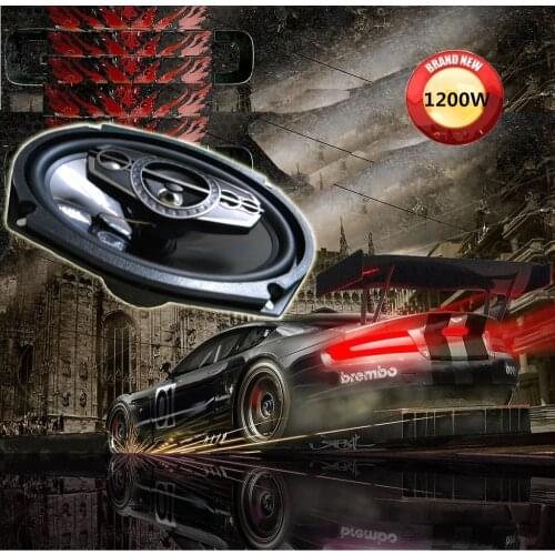 2pcs 6 x 9 inch Car Coaxial Speaker 1200W 4 Ohm Powerful HiFi Auto Audio 5-Way Loud Speakers With Net Cover