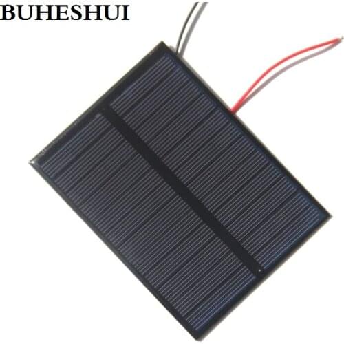 BUHESHUI 1.2W 6V Solar Cell Module+Wire/Cable Polycrystalline DIY Solar Panel Charger For 3.7V Battry Study Epoxy 112*84MM 10pcs