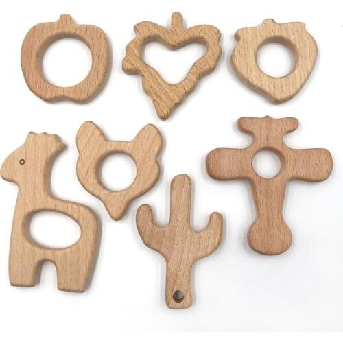 4pcs Natural Wooden Rings bead fruit apple aircraft Foal Wood Qrganic Smooth Beads for diy Making Bracelet Chain Accessories