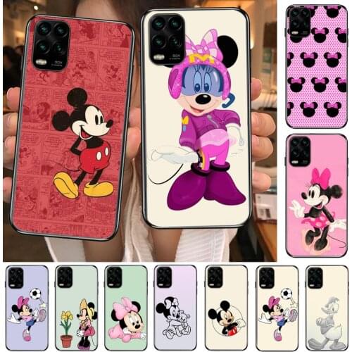Cute Mickey Mouse Minnie cartoon Phone Case For XiaoMi Redmi Note 11 10 9S 8 7 6 5 A Pro T Y1 Anime Black Cover Silicone Back P