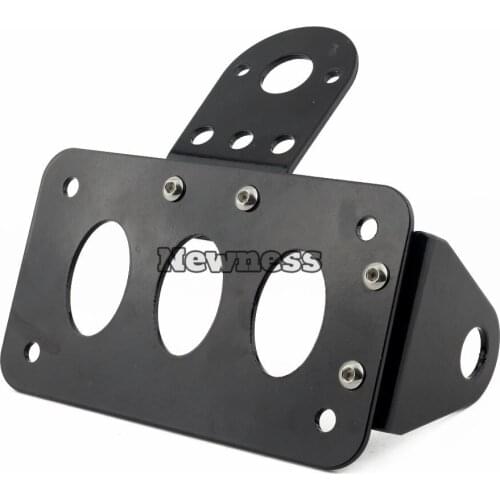 Black Universal Motorcycle Side Mounted Tail Light Frame License Plate Bracket Retro Aluminum Motorcycle Accessories