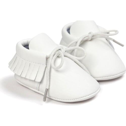 White color Baby Moccasins Soft Bottom Non-slip Fashion Tassels Newborn Babies Shoes for girls and boys CX45C
